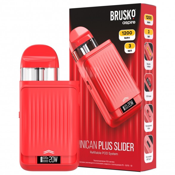 Электронная сигарета Brusko - Minican Plus Slider (Красный) купить в Барнауле