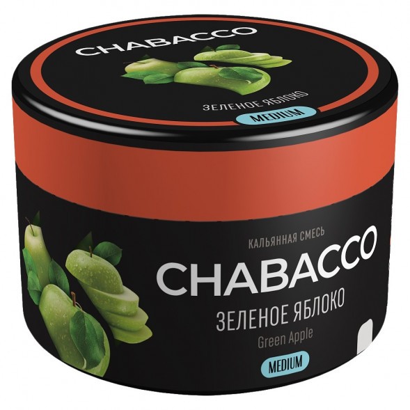 Смесь Chabacco MEDIUM - Green Apple (Зелёное Яблоко, 40 грамм) купить в Барнауле