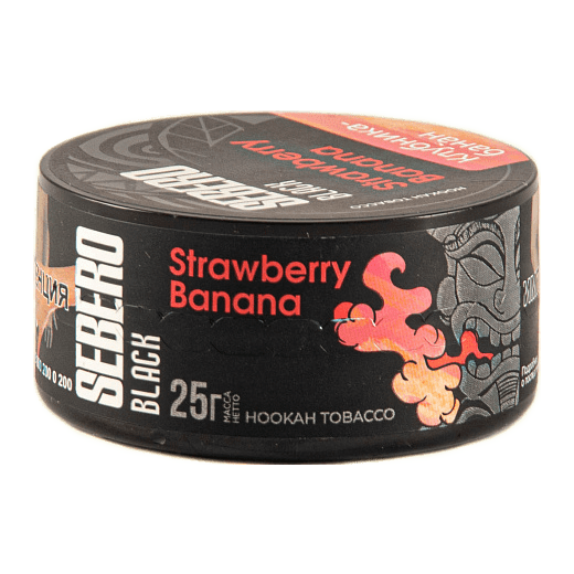 Табак Sebero Black - Strawberry Banana (Клубника и Банан, 25 грамм) купить в Барнауле
