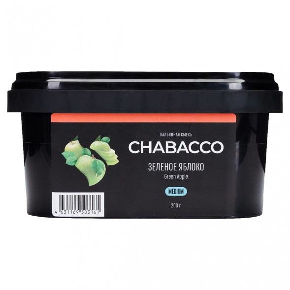 Смесь Chabacco MEDIUM - Green Apple (Зелёное Яблоко, 200 грамм) купить в Барнауле