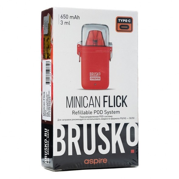 Электронная сигарета Brusko - Minican Flick (Красный) купить в Барнауле