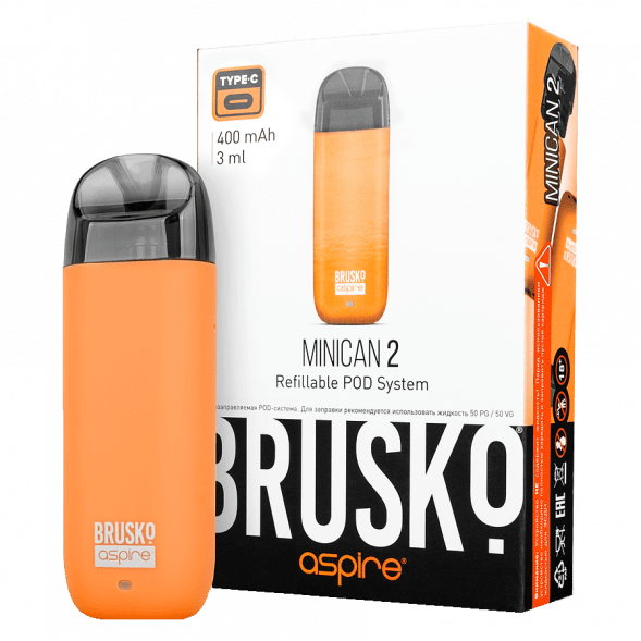 Электронная сигарета Brusko - Minican 2 (400 mAh, Оранжевый) купить в Барнауле