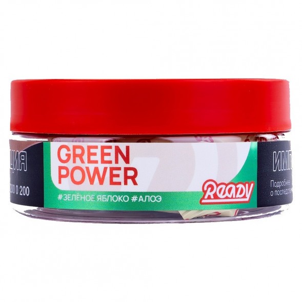 Табак Ready - Green Power (Зелёное Яблоко, Алоэ, 100 грамм) купить в Барнауле