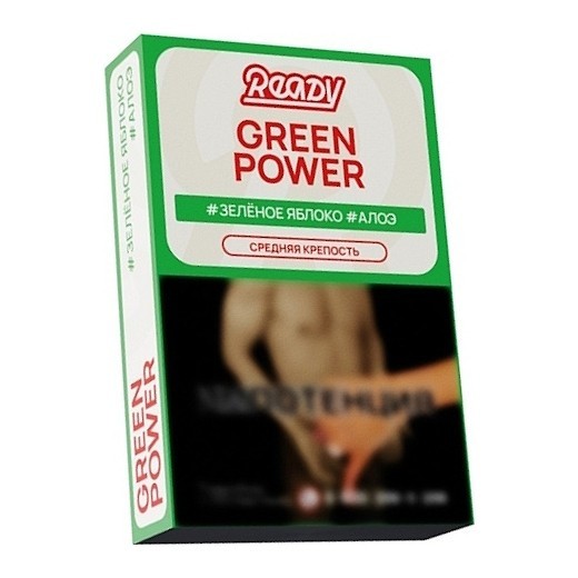 Табак Ready - Green Power (Зелёное Яблоко, Алоэ, 25 грамм) купить в Барнауле