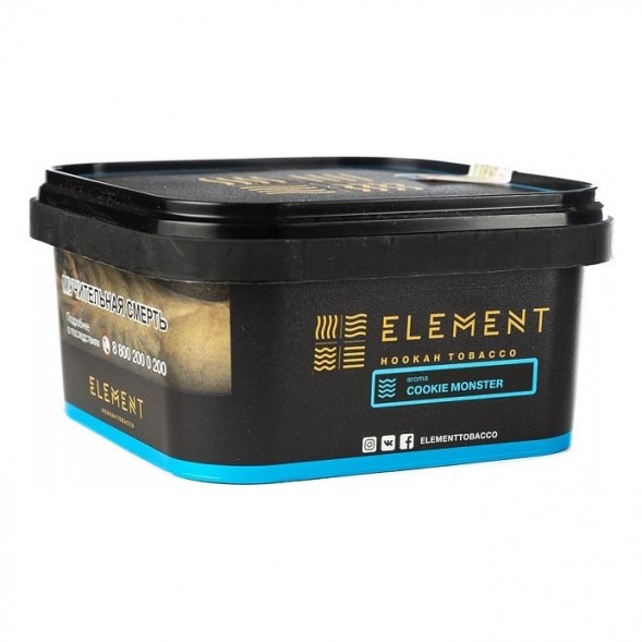 Табак Element Вода - Cookie Monster (Земляничное Печенье, 200 грамм) купить в Барнауле