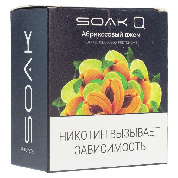 Картридж SOAK Q - Абрикосовый Джем (1500 затяжек х 2 шт.) купить в Барнауле