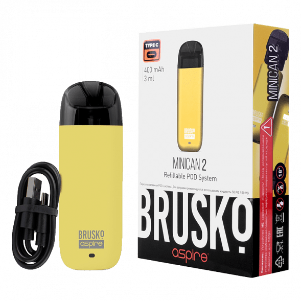 Электронная сигарета Brusko - Minican 2 (400 mAh, Жёлтый) купить в Барнауле