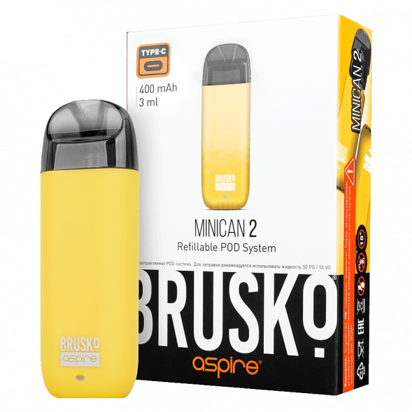 Электронная сигарета Brusko - Minican 2 (400 mAh, Жёлтый) купить в Барнауле