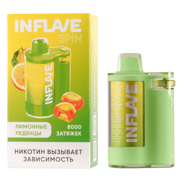 INFLAVE SPIN - Лимонные Леденцы (8000 затяжек) купить в Барнауле