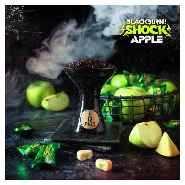 Табак BlackBurn - Apple Shock (Кислое Яблоко, 100 грамм) купить в Барнауле