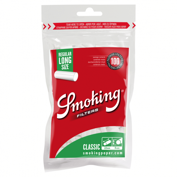 Фильтры для самокруток Smoking - Regular Classic Long (100 штук, 22x8 мм) купить в Барнауле