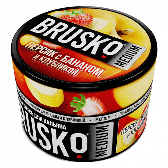 Смесь Brusko Medium - Персик с Бананом и Клубникой (50 грамм) купить в Барнауле