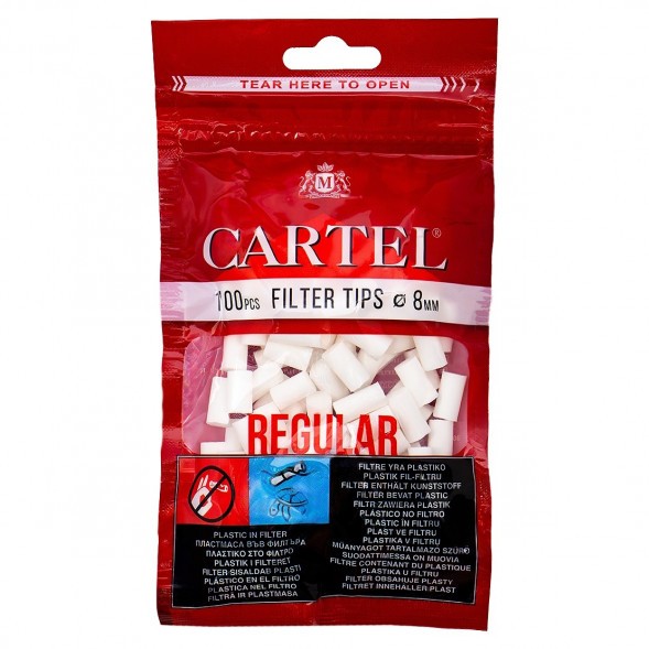 Фильтры для самокруток Cartel - Regular (100 штук, 15х8 мм) купить в Барнауле