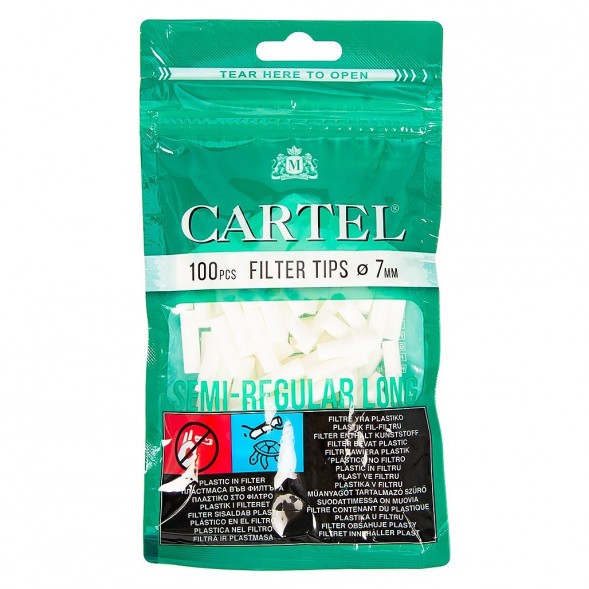 Фильтры для самокруток Cartel - Semi Regular Long (100 штук, 22х7 мм) купить в Барнауле