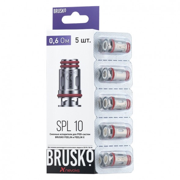 Испарители для Brusko Feelin (SPL-10, 0.6 Ом, 5 шт.) купить в Барнауле