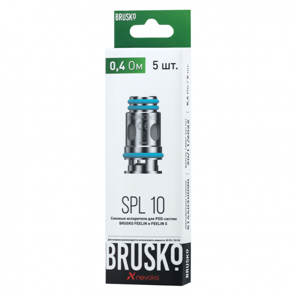 Испарители для Brusko Feelin (SPL-10, 0.4 Ом, 5 шт.) купить в Барнауле