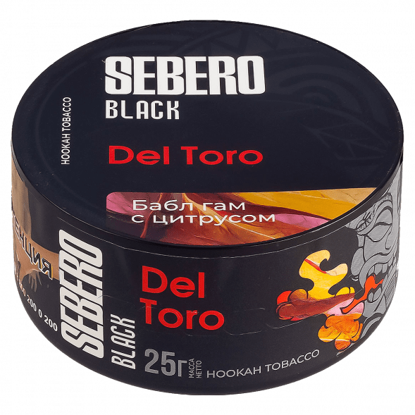 Табак Sebero Black - Del Toro (Бабл гам с Цитрусом, 25 грамм) купить в Барнауле