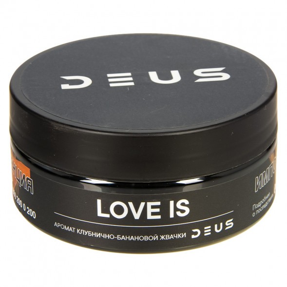 Табак Deus - Love Is (Клубнично-Банановая Жвачка, 100 грамм) купить в Барнауле