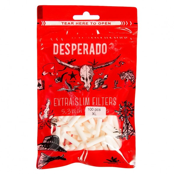 Фильтры для самокруток Desperado - Extra Slim XL (100 штук, 22х5 мм) купить в Барнауле