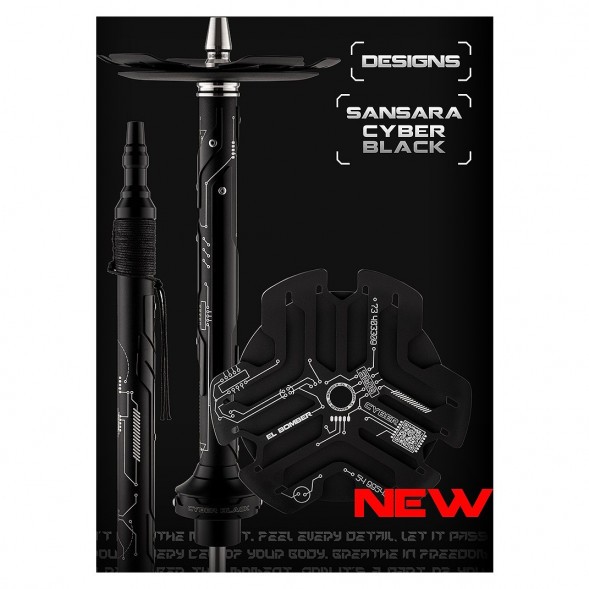 Кальян El Bomber - Sansara Cyber Black (Линейка &quot;Designs&quot;, Без Колбы) купить в Барнауле