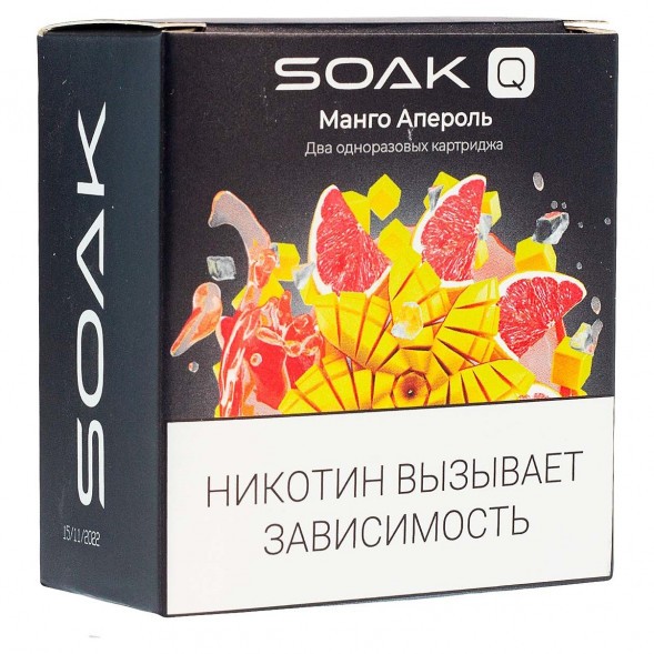 Картридж SOAK Q - Манго Апероль (1500 затяжек х 2 шт.) купить в Барнауле
