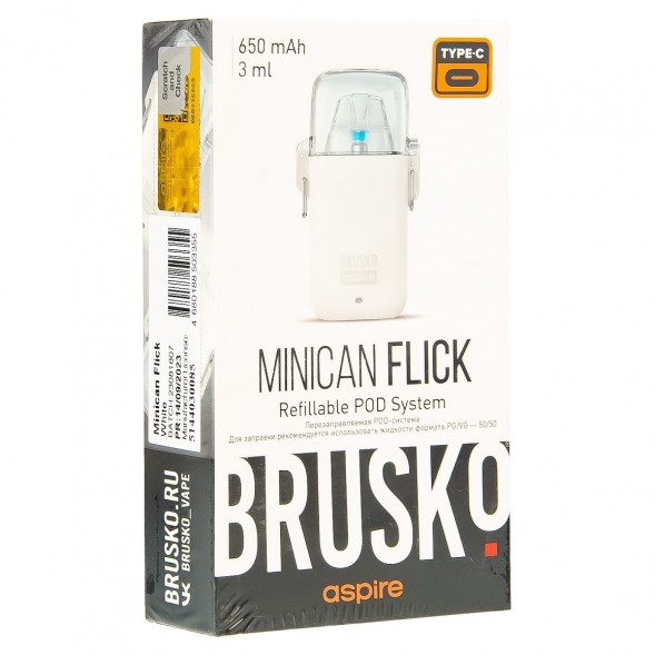 Электронная сигарета Brusko - Minican Flick (Белый) купить в Барнауле
