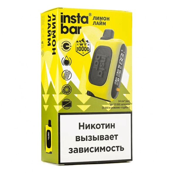 PLONQ INSTABAR WT - Лимон Лайм (Lemon Lime Ice, 10000 затяжек) купить в Барнауле