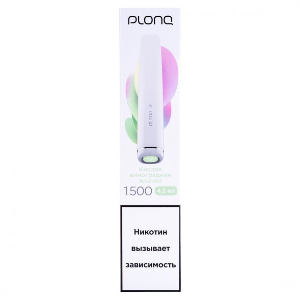 PLONQ PLUS - Кислая Виноградная Жвачка (1500 затяжек) купить в Барнауле