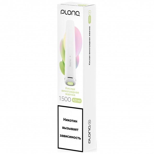 PLONQ PLUS - Кислая Виноградная Жвачка (1500 затяжек) купить в Барнауле