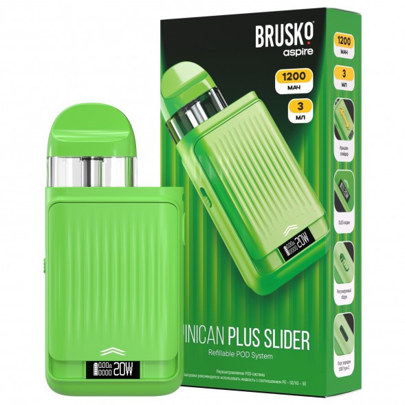 Электронная сигарета Brusko - Minican Plus Slider (Зеленый) купить в Барнауле